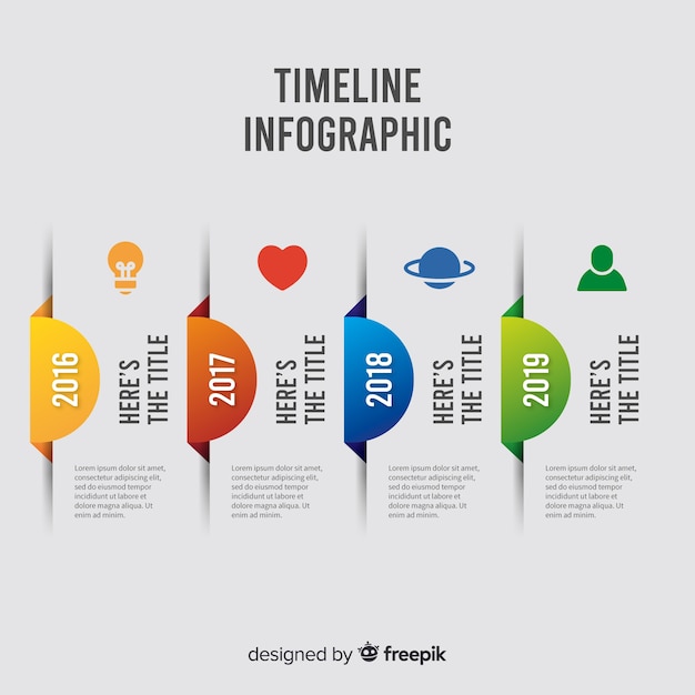 Free vector infographic timeline template flat design