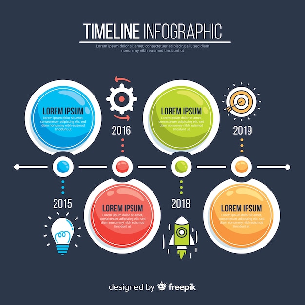 Infographic timeline template flat design