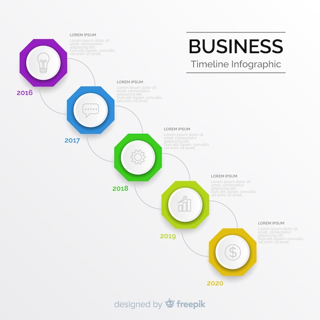 Infographic timeline template flat design