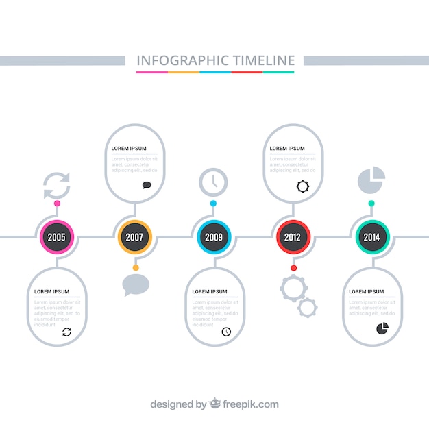 무료 벡터 infographic 일정 템플릿