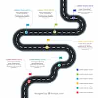 Free vector infographic timeline with road concept