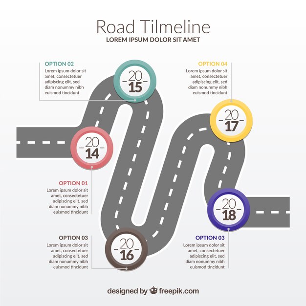 Инфографический график с концепцией дороги
