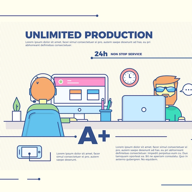 Free vector infographic unlimited production illustration