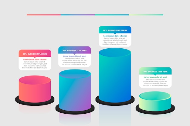 Infografica con barre 3d