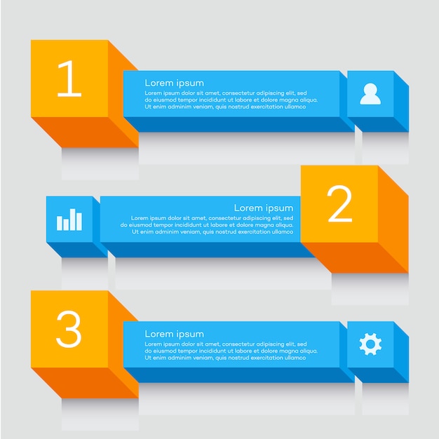 Infografica con il disegno 3d