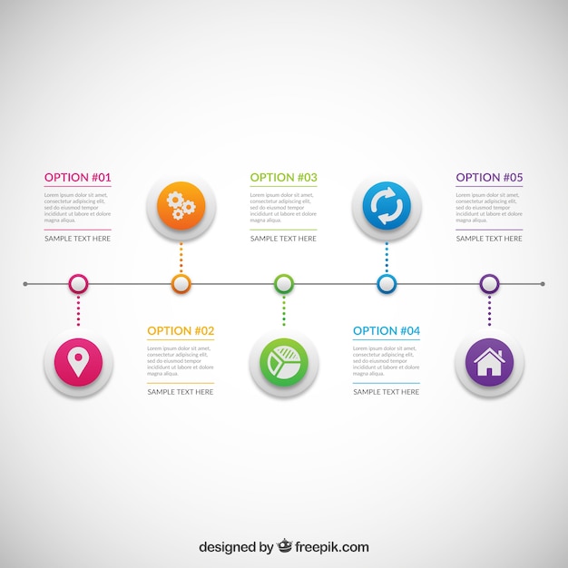 Infografica con cerchi colorati