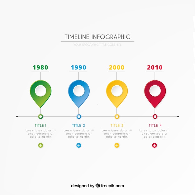 Free vector infographic with colored pins