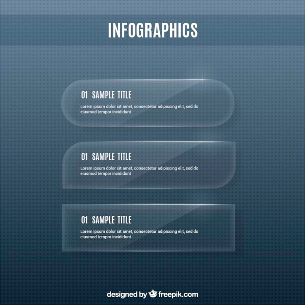 무료 벡터 크리스탈 배너와 infographic