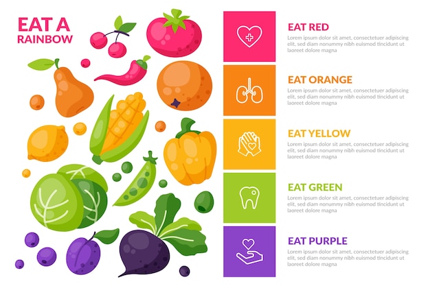 Free vector infographic with different healthy foods