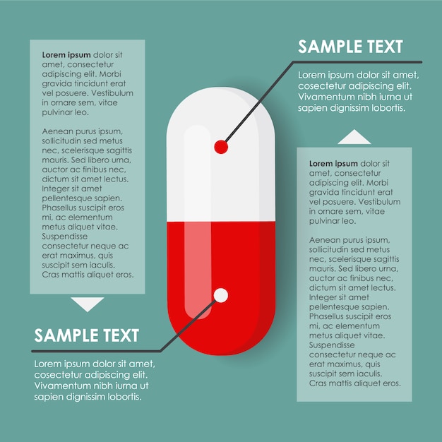 Infografica con il disegno medico