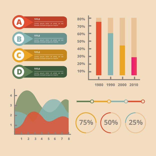 Infographic with retro colors theme