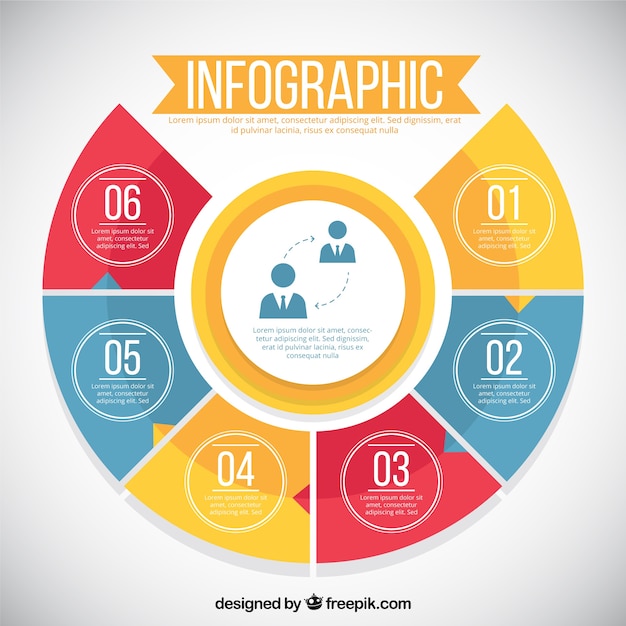 Infographic with six colorful options