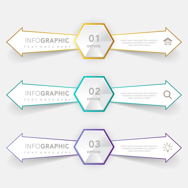 Infografica con gradini e frecce