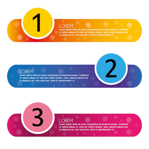 Free vector infographic with steps multicolor design