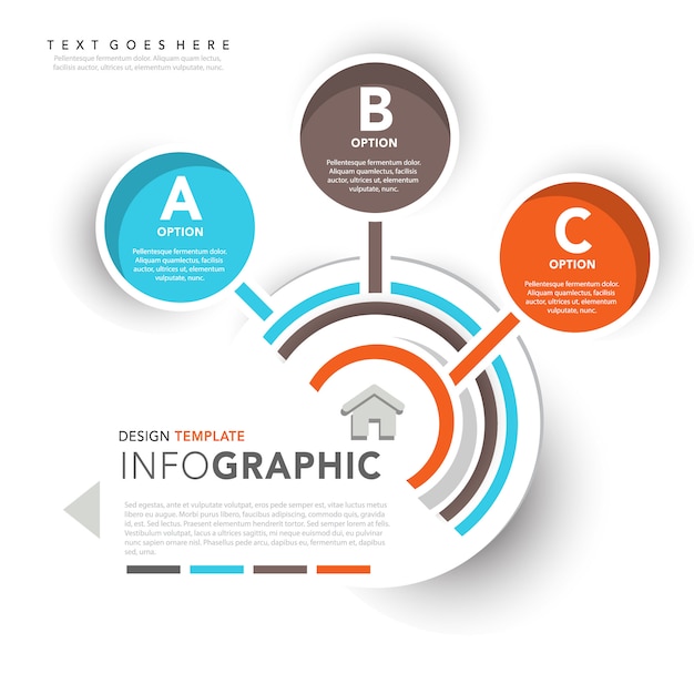 Free vector infographic with three circular option template