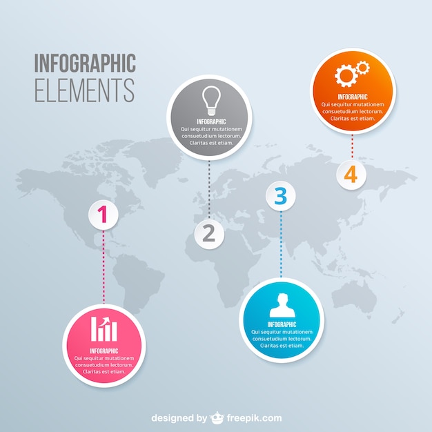 Free vector infographic with world map