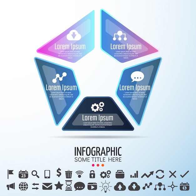 Vettore gratuito modello di disegno di infographics