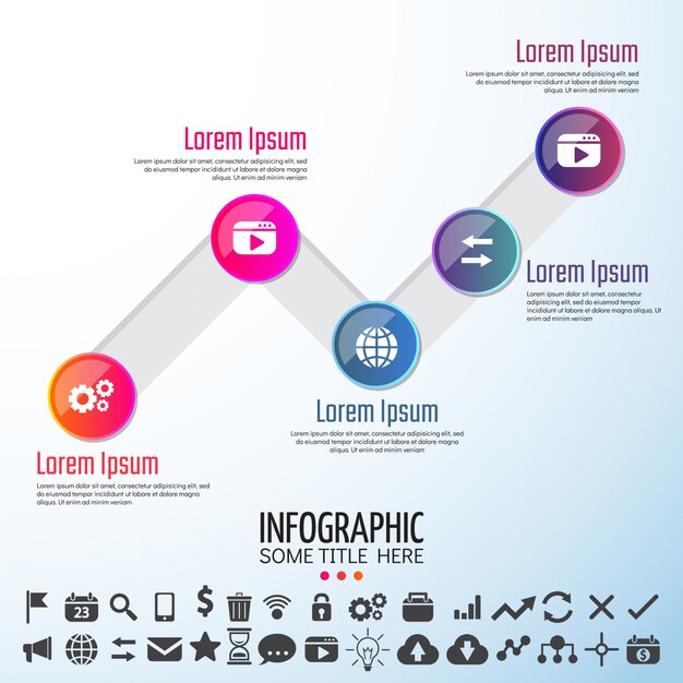 Vettore gratuito modello di disegno di infographics