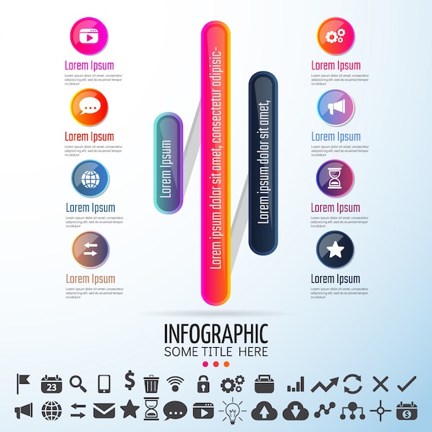 Vettore gratuito modello di disegno di infographics