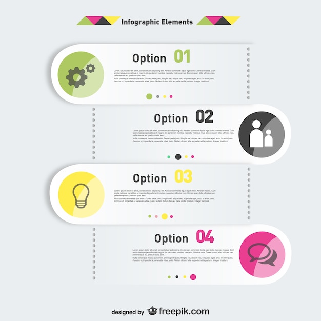 Free vector infographics elements options labels design