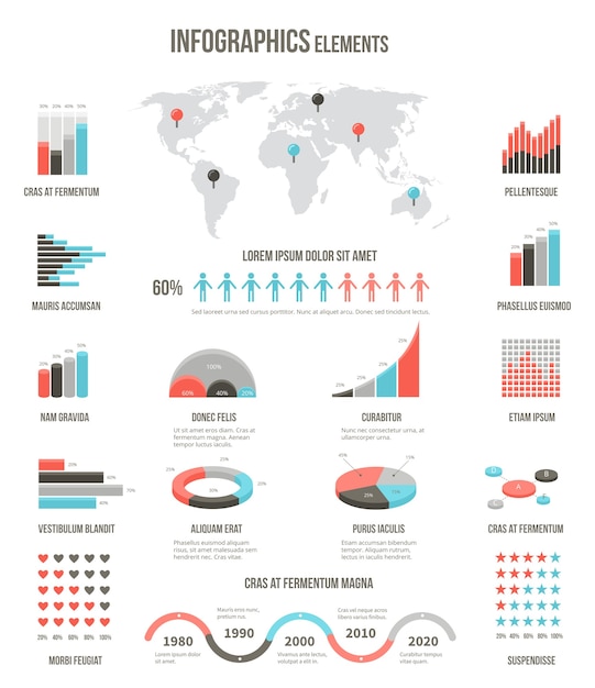 Infographics Elements Set: Free Vector Templates for Download