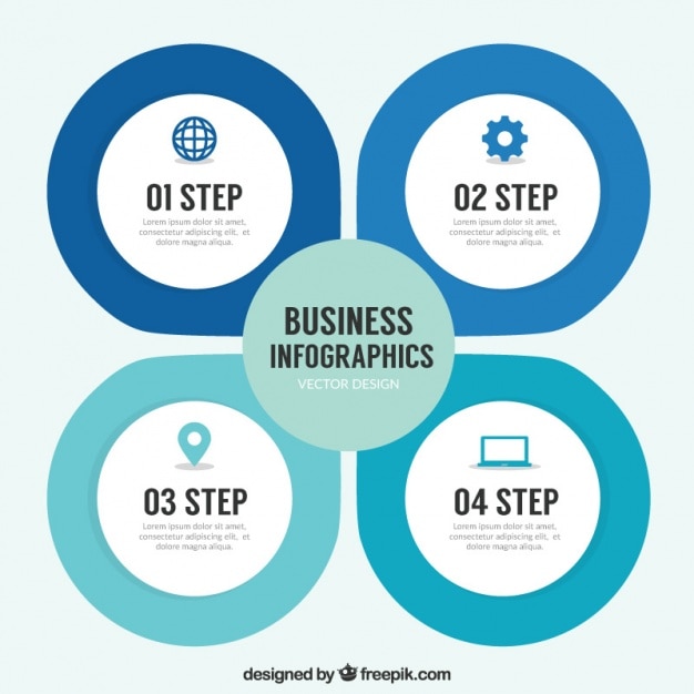 Free vector infographics set of business circles