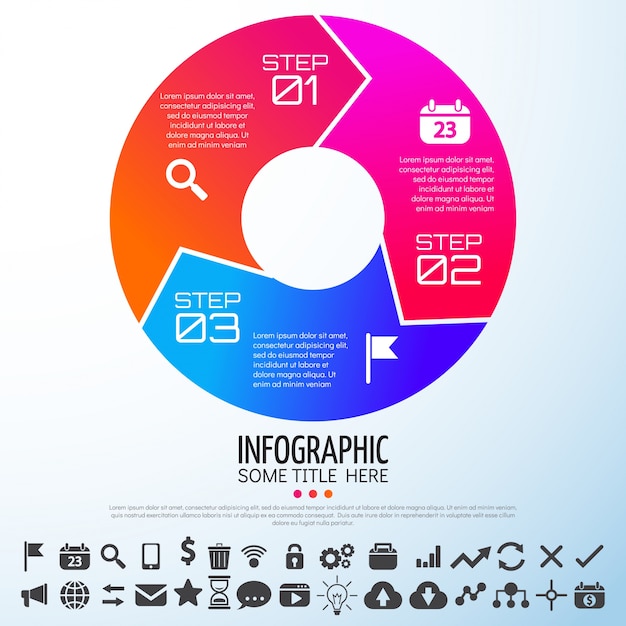 Vettore gratuito disegno del modello di infographics