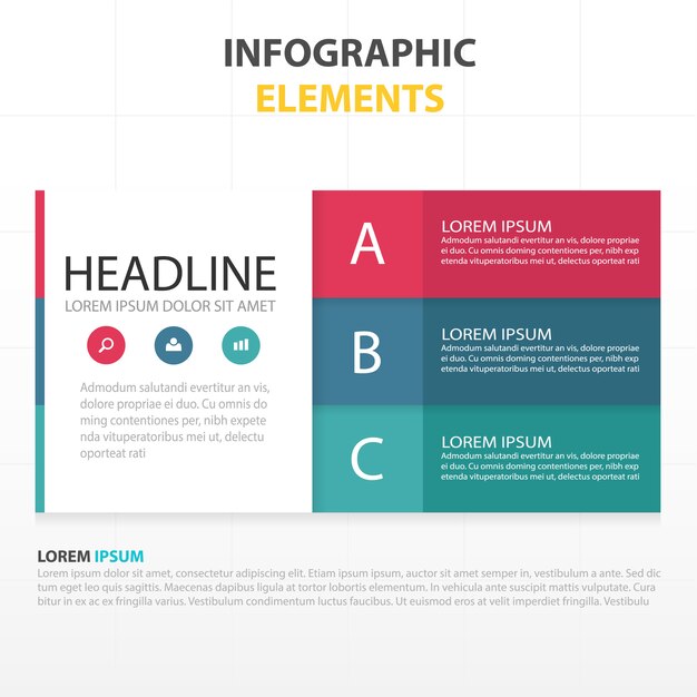 Infographics with 3 colors
