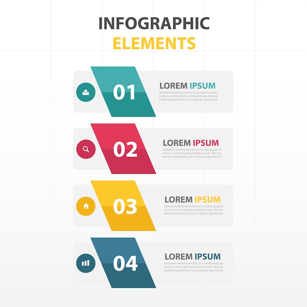 Colorato astratto piazza modello di affari infografica