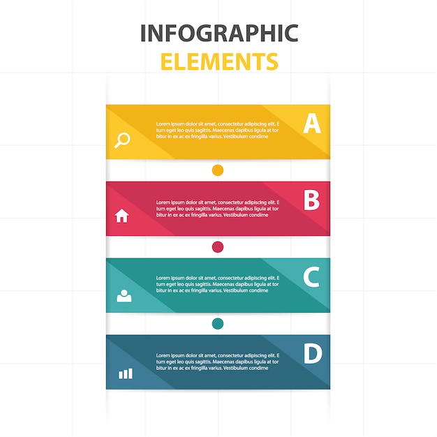 Free vector infographics with 4 color banners