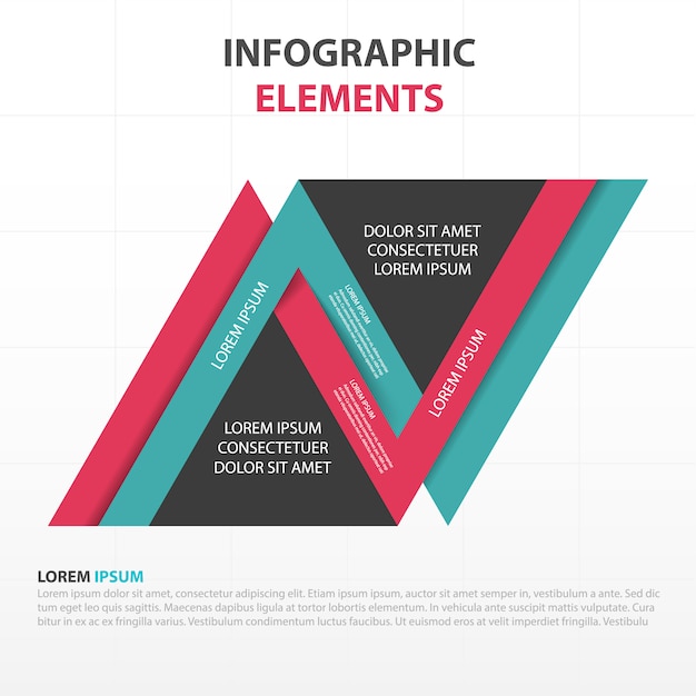 Vettore gratuito colorato astratto triangolo modello di business infografica