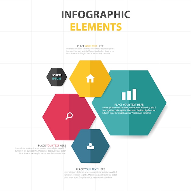 красочные абстрактного шестиугольник шаблон бизнес инфографики