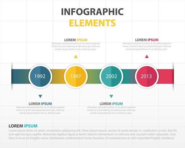Infographics with a colorful timeline