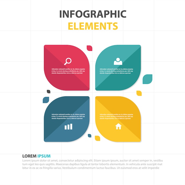 Foglie colorate astratto modello di business infografica