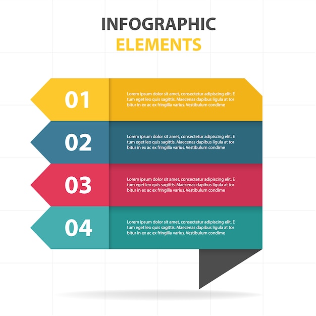 Infographics with four geometric banners