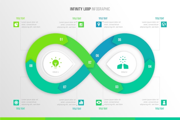 Free vector infographics with infinity loop