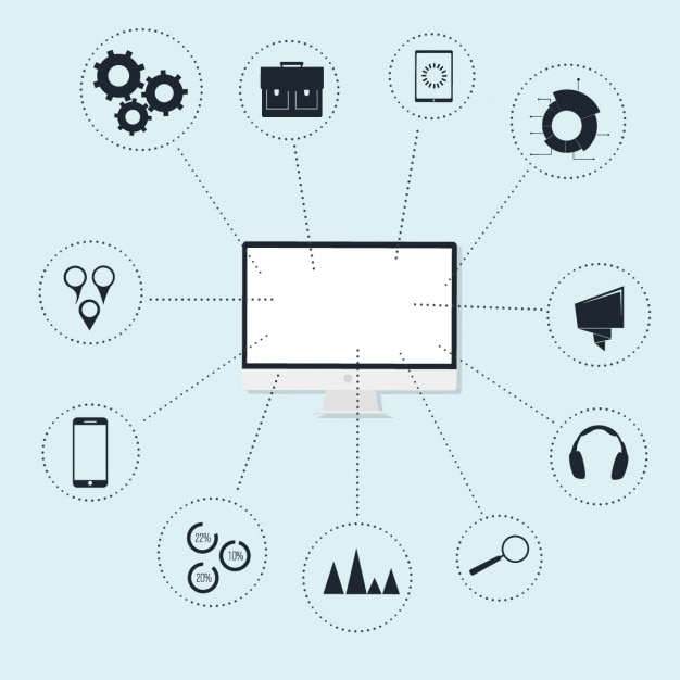 Free vector infography about technological elements