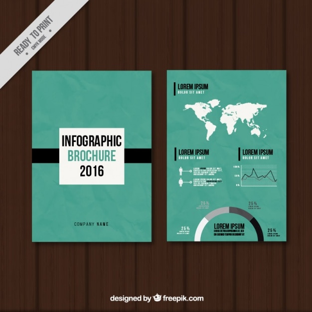 Vettore gratuito brochure infografia con una mappa