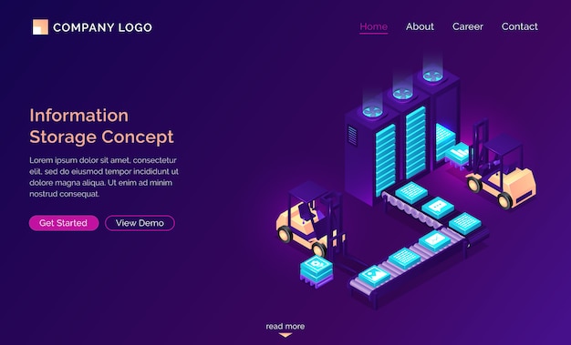 Information storage isometric concept, technology