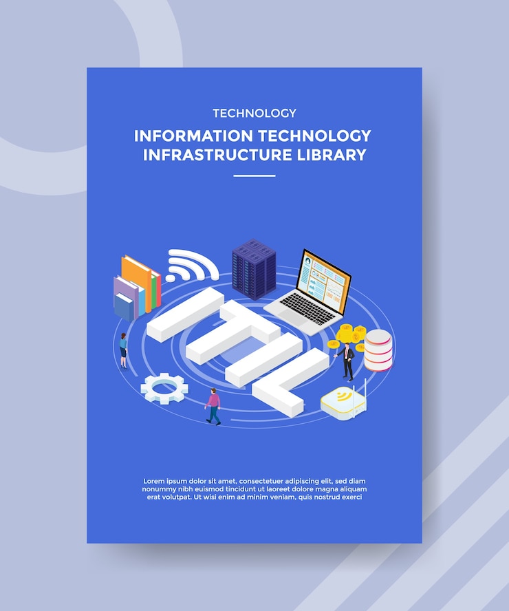 Free Vector information technology infrastructure library flyer template