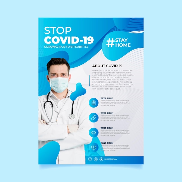 Free vector informative coronavirus flyer template