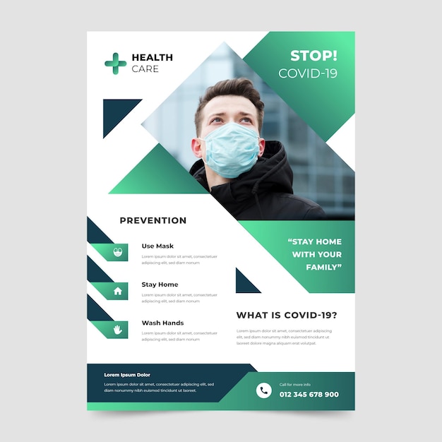 Informative coronavirus flyer template