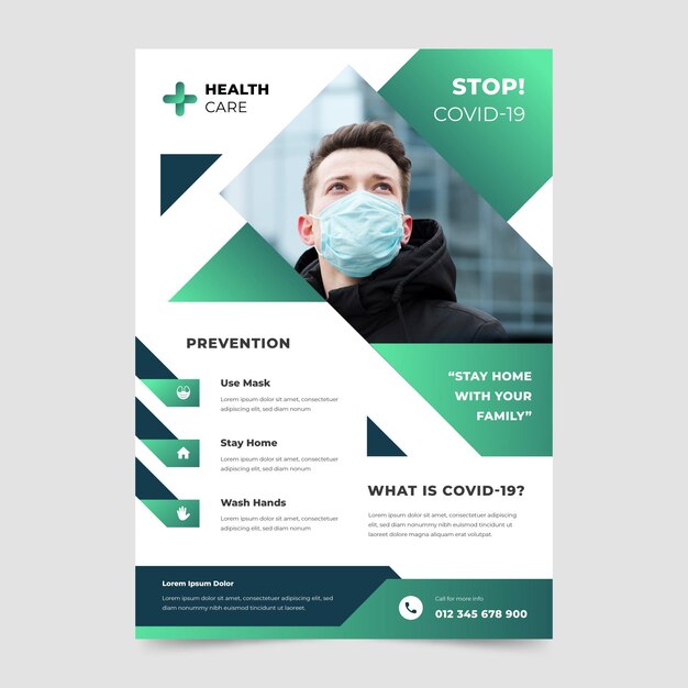 Informative coronavirus flyer template