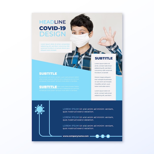 Informative coronavirus flyer template