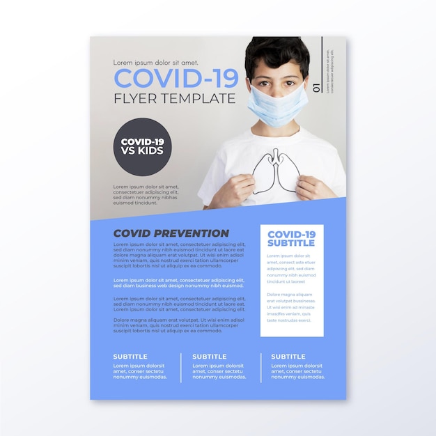 Free vector informative coronavirus flyer template