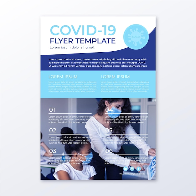 Informative coronavirus flyer template