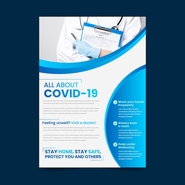 Free vector informative coronavirus flyer template