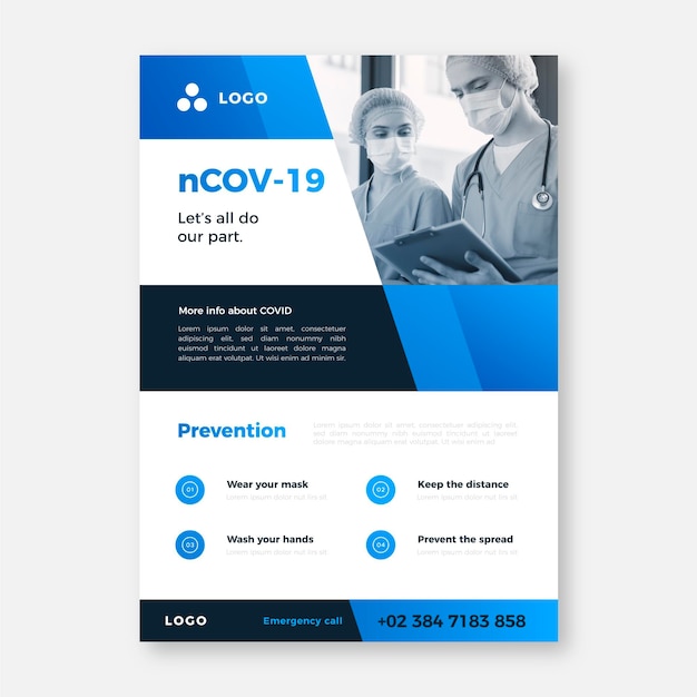 Informative coronavirus flyer template