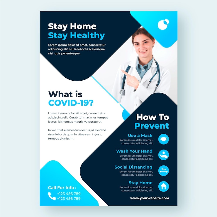 Free Vector informative coronavirus flyer template