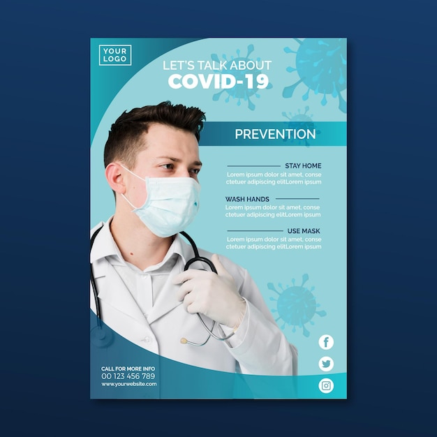 Free vector informative coronavirus flyer